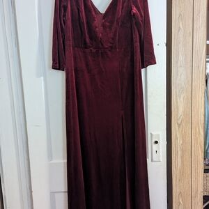 Ever Pretty Long Sleeve Burgundy Dress (JJs House)